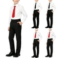 thumbnail image 1 of ITSAME Boys School Uniform Outfits Button Down Shirt & Dress Pants 2-Piece with Tie Party Performance Set Red Size 12, 1 of 8
