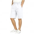 thumbnail image 1 of ITSAME Boys Shorts, Elastic Waist School Uniform Cotton Kids Casual Loose Shorts with Pockets White 4-5T, 1 of 8