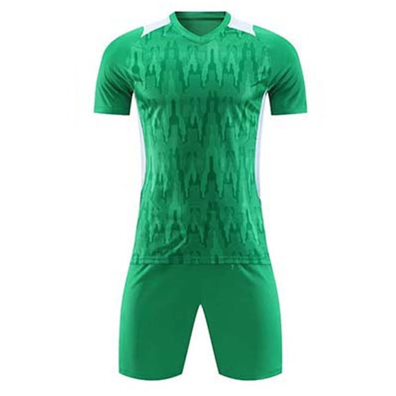 ITSAME Boys Soccer Uniform Set Short Sleeve Top and Shorts 2-Piece Kids Football Training Outfits Green Size 8