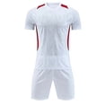 thumbnail image 1 of ITSAME Boys Soccer Uniform Set Short Sleeve Top and Shorts 2-Piece Kids Football Training Outfits White Size 8, 1 of 4