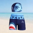 thumbnail image 1 of ITSAME Boys Swim Trunks, Elastic Waist with Swim Cap Quick-Dry Summer Swimwear Beach Shorts 2-Piece Navy 7-8T, 1 of 3