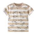 thumbnail image 1 of ITSAME Boys T-Shirts, Short Sleeve Cute Print Crewneck Summer Casual Fashion Loose Pullover Tees Khaki 4T, 1 of 9