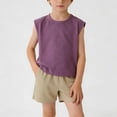thumbnail image 1 of ITSAME Boys Tank Tops, Cotton Loose Fit Crewneck Summer Casual Breathable Undershirts Purple Size 5, 1 of 6