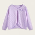 thumbnail image 1 of ITSAME Cardigan for Girls Long Sleeve Hollow Out Knit Cover Up Kids Lightweight Comfy Sweater Purple Size 10, 1 of 3