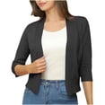 thumbnail image 1 of ITSAME Cardigan for Womens, Lightweight Casual Open Front 3/4 Sleeve Fashion Knit Outwear Dark Gray L, 1 of 7