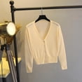 thumbnail image 1 of ITSAME Cardigan for Womens, Lightweight Soft V Neck Buttons Long Sleeve Casual Knit Outwear Beige L, 1 of 5