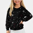 thumbnail image 1 of ITSAME Christmas Sweater for Girls (5-15) Snowflake Polka Dot Print Crewneck Long Sleeve Knit Pullover for Holiday Party Size 13, 1 of 6