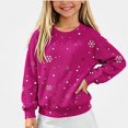 thumbnail image 1 of ITSAME Christmas Sweater for Girls (5-15) Snowflake Polka Dot Print Crewneck Long Sleeve Knit Pullover for Holiday Party Size 7, 1 of 6