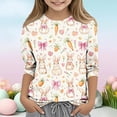 thumbnail image 1 of ITSAME Easter T-Shits for Girls, Cute Bunny Print Crewneck 3/4 Sleeve Festival Fashion Graphic Tees Multicolor 9-10T, 1 of 5