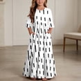 thumbnail image 1 of ITSAME Girls A-Line Dress Crew Neck 3/4 Sleeve Flowy Ruffle Summer Casual Fashion Printed Dress White Size 8, 1 of 7