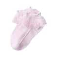 thumbnail image 1 of ITSAME Girls Ankle Socks, Mesh Breathable Comfortable Cotton Lace Ruffle Sweet Princess Dance Socks Pink 4-7T, 1 of 6