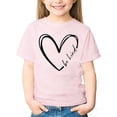 thumbnail image 1 of ITSAME Girls Anti-Bullying T-Shirts, Heart Print Crewneck Loose Fit Kids Fashion School Events Tops Pink Size 10-11T, 1 of 4