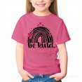 thumbnail image 1 of ITSAME Girls Anti-Bullying T-Shirts, Short Sleeve Round Neck Fashion Print Summer Comfortable Casual Tops for Kids Pink Size 7-8T, 1 of 4