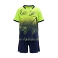 thumbnail image 1 of ITSAME Girls Athletic Outfits 2-Piece Quick-Dry T-Shirt & Shorts Football Training Sport Set Green Size 3, 1 of 8