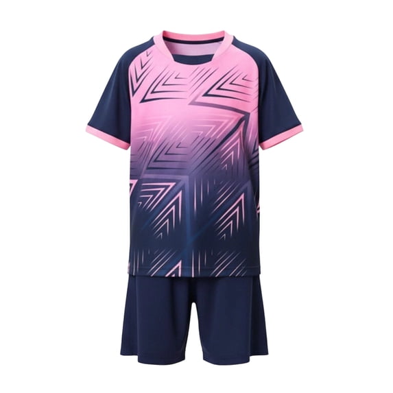 ITSAME Girls Athletic Outfits 2-Piece Quick-Dry T-Shirt & Shorts Football Training Sport Set Navy Size 5