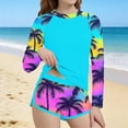thumbnail image 1 of ITSAME Girls Bathing Suit Set, Quick-Dry Sun Protection Fashion Print Kids Seaside Surfing Swimsuit 2-Piece Multicolor 12-13T, 1 of 5