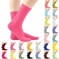 thumbnail image 1 of ITSAME Girls Boys Solid Color Crew Socks Cotton Blend Casual Straight Tube Socks for Daily School Mint Green Size Free Size, 1 of 6