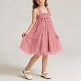 thumbnail image 1 of ITSAME Girls Casual Dress, Square Neck Flutter Ruffle Sleeveless Summer Fashion Puffy Tulle A-Line Dress Watermelon Red 9-10T, 1 of 6
