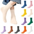 thumbnail image 1 of ITSAME Girls Cotton Crew Socks Comfy Breathable Mid-Calf Length Daily Wear Casual Socks Gray Size 6, 1 of 7