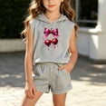 thumbnail image 1 of ITSAME Girls Cotton Outfits Hooded Sleeveless Tank Top & Shorts 2-Piece Summer Casual Fashion Set Gray Size 1T, 1 of 6