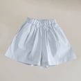 thumbnail image 1 of ITSAME Girls Cotton Shorts, Elastic Waist Loose Fit Wide Leg Summer Trendy Casual Shorts Light Blue 2T, 1 of 7