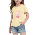 thumbnail image 1 of ITSAME Girls Cotton T-Shirt Short Sleeve Round Neck Summer Fashion Casual Graphic Tees Beige Size 11-12, 1 of 6