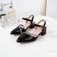 thumbnail image 1 of ITSAME Girls Dress Shoes, Closed Toe Adjustable Strap Low Block Heel Kids Wedding Party Princess Pump Black 11(Little Kids), 1 of 6