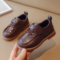 thumbnail image 1 of ITSAME Girls Dress Shoes, Round Toe Soft Sole Adjustable Strap Kids Fashion Comfortable Loafers Brown 8(Toddler), 1 of 7
