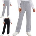 thumbnail image 1 of ITSAME Girls Fleece Lined Straight Leg Pants Cotton Elastic Waist Polka Dot Print Fall Winter Warm Comfy Trousers Black Size 4T, 1 of 7