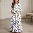 thumbnail image 1 of ITSAME Girls Floral Dress Crew Neck Ruffle 3/4 Sleeve Summer Flowy Casual A-Line Dress Yellow Size 5T, 1 of 7