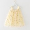thumbnail image 1 of ITSAME Girls Flower Strap Dresses, Mesh Cute Embroidery Sleeveless Fashion Princess Dress Yellow 6-7T, 1 of 5