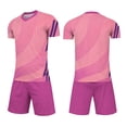 thumbnail image 1 of ITSAME Girls Football Training Outfits Breathable V-Neck Top and Shorts Set Kids Soccer Uniform 2-Piece Pink Size 11, 1 of 9