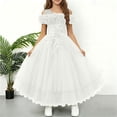thumbnail image 1 of ITSAME Girls Formal Dress Sequin Embroidery Tiered Ruffle Puffy Tulle Wedding Birthday Pageant Gown White Size 7-8, 1 of 6