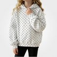 thumbnail image 1 of ITSAME Girls Hooded Sweatshirt (3-16) Polka Dot Print Loose Fit Long Sleeve Fall Winter Fashion Versatile Hoodie Size 5T, 1 of 8