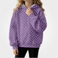 thumbnail image 1 of ITSAME Girls Hooded Sweatshirt (3-16) Polka Dot Print Loose Fit Long Sleeve Fall Winter Fashion Versatile Hoodie Size 5T, 1 of 8