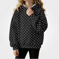 thumbnail image 1 of ITSAME Girls Hooded Sweatshirt (3-16) Polka Dot Print Loose Fit Long Sleeve Fall Winter Fashion Versatile Hoodie Size 7, 1 of 8