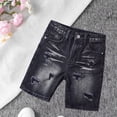 thumbnail image 1 of ITSAME Girls Jean Shorts, Hole Broken Casual Athletic Elastic Band Summer Fashion Popular Denim Shorts Black 12-13T, 1 of 3