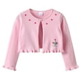 thumbnail image 1 of ITSAME Girls Knit Cotton Cardigan Open Front Ruffle One-button Long Sleeve Casual Comfy Sweater for Kids Pink Size 12, 1 of 7