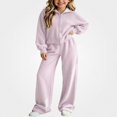 thumbnail image 1 of ITSAME Girls Knit Cotton Outfit Zip Up Candigan and Wide Leg Pants 2-Piece Fall Winter Casual Set Size 12, 1 of 5
