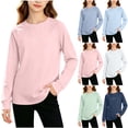thumbnail image 1 of ITSAME Girls Long Sleeve Shirt Crew Neck Ragalan Sleeve Active Fit Kids Casual Athletic Tops White Size 10, 1 of 8