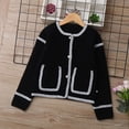 thumbnail image 1 of ITSAME Girls Long Sleeve Sweater with Pockets Knit Cotton Soft Comfy Kids Versatile Button Up Cardigan Black Size 12, 1 of 9