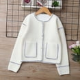 thumbnail image 1 of ITSAME Girls Long Sleeve Sweater with Pockets Knit Cotton Soft Comfy Kids Versatile Button Up Cardigan White Size 14, 1 of 9