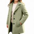 thumbnail image 1 of ITSAME Girls Notched Lapel Wool Blend Coat Single Breasted Mid Length Trench Outerwear with Pockets Size 8, 1 of 9