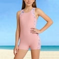 thumbnail image 1 of ITSAME Girls One-Piece Swimwear, Slim Fit Lightweight Quick-Dry Summer Fashion Poolside Seaside Swimsuit Pink 7-8T, 1 of 8