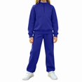 thumbnail image 1 of ITSAME Girls Outfit 2-Piece Half Zip Mock Neck Sweatshirt and Sweatpants Fall Winter Athletic Casual Set Size 7, 1 of 7