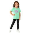 thumbnail image 1 of ITSAME Girls Outfit 2-Piece, Round Neck Bow Printed Top and Casual Pants Summer Casual Fashion Set for Kids Green Size 4-5T, 1 of 5