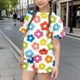 thumbnail image 1 of ITSAME Girls Outfits 2-Piece, Floral Print Crewneck T-Shirt and Shorts Summer Loose Casual Clothes Set White Size 12, 1 of 6