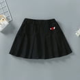 thumbnail image 1 of ITSAME Girls Pleated Skirt, Heart Graphic Elastic Waist Trendy Sport Fashion Skirt for Kids Black 7-8T, 1 of 3
