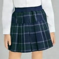 thumbnail image 1 of ITSAME Girls Pleated Skirt, Prevent Light Leakage High Waisted School Uniform Checkered Skirt Navy 7-8T, 1 of 6
