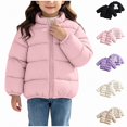 thumbnail image 1 of ITSAME Girls Quilted Puffer Jacket (1-8) Bear Graphic Zip Up Winter Warm Coat with Pockets Size 7, 1 of 7